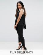 Club L Plus Leggings With Tie Detail - Black