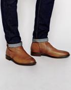 Asos Zip Chelsea Boots In Tan Leather - Tan