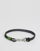 Ted Baker Double Strand Leather Bracelet In Green - Green