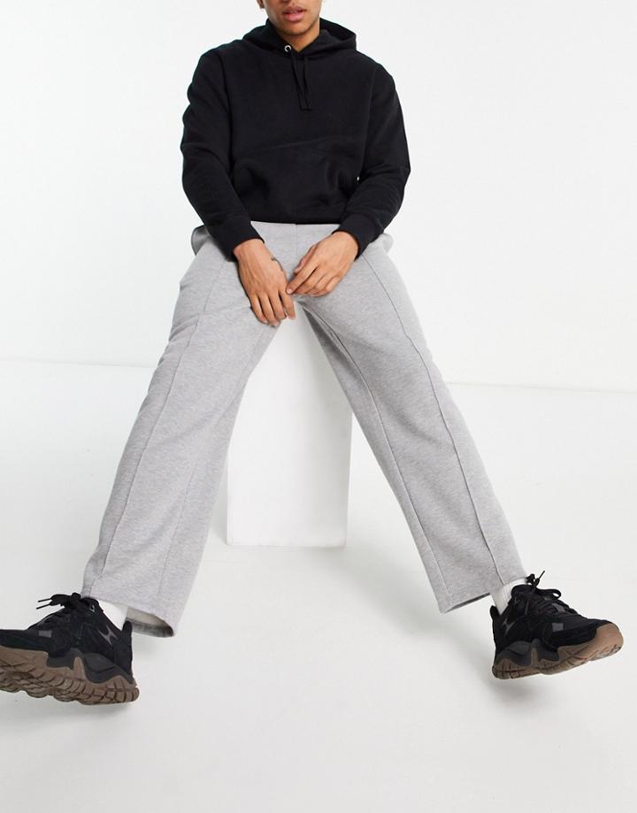 Asos 4505 Wide Leg Sweatpants In Gray Heather-grey