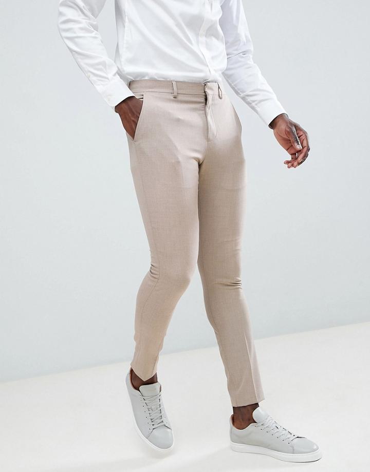 Selected Homme Super Skinny Wedding Suit Pants-stone