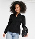 Vero Moda Tall Silky Blouse With Cinched Waist In Black