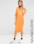 Asos Maternity Kimono Sleeve T-shirt Midi Dress - Copper
