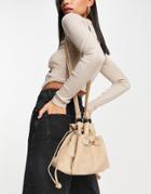 French Connection Drawstring Pouch Bag In Sand-neutral