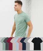 Asos Design Organic T-shirt With Crew Neck 10 Pack Multipack Saving - Multi