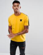 Good For Nothing Muscle T-shirt In Yellow With Sleeve Stripe - Yellow