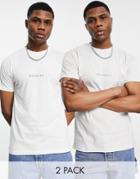 Mennace 2 Pack Essentials T-shirt In White And Gray-multi