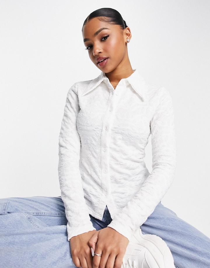 Urban Revivo Textured Shirt In White