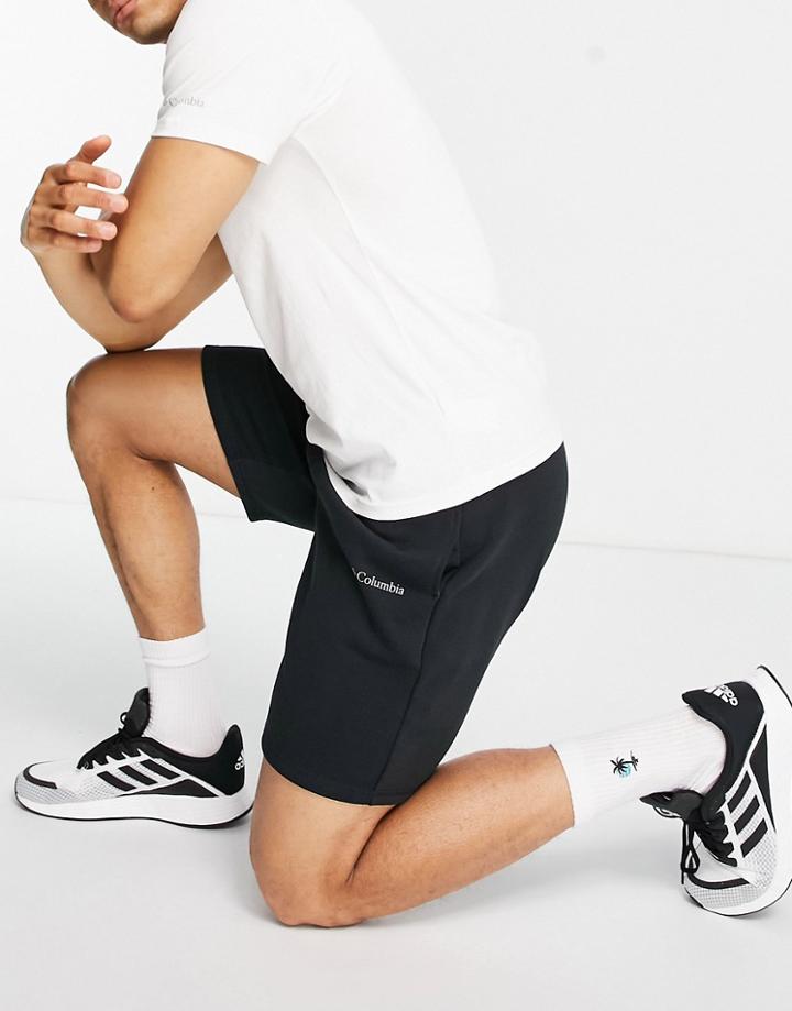 Columbia Logo Fleece Shorts In Black