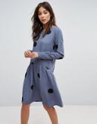 Pieces Helen Polka Dot Dress - Blue