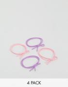 Asos Pack Of 4 Twist Bow Hair Ties - Multi