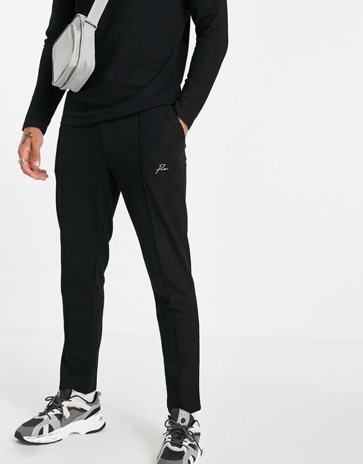 Jack & Jones Premium Textured Sweatpants Set In Black