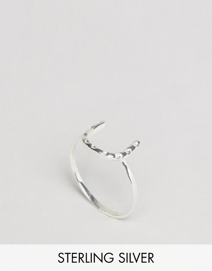 Asos Sterling Silver Horseshoe Ring - Silver
