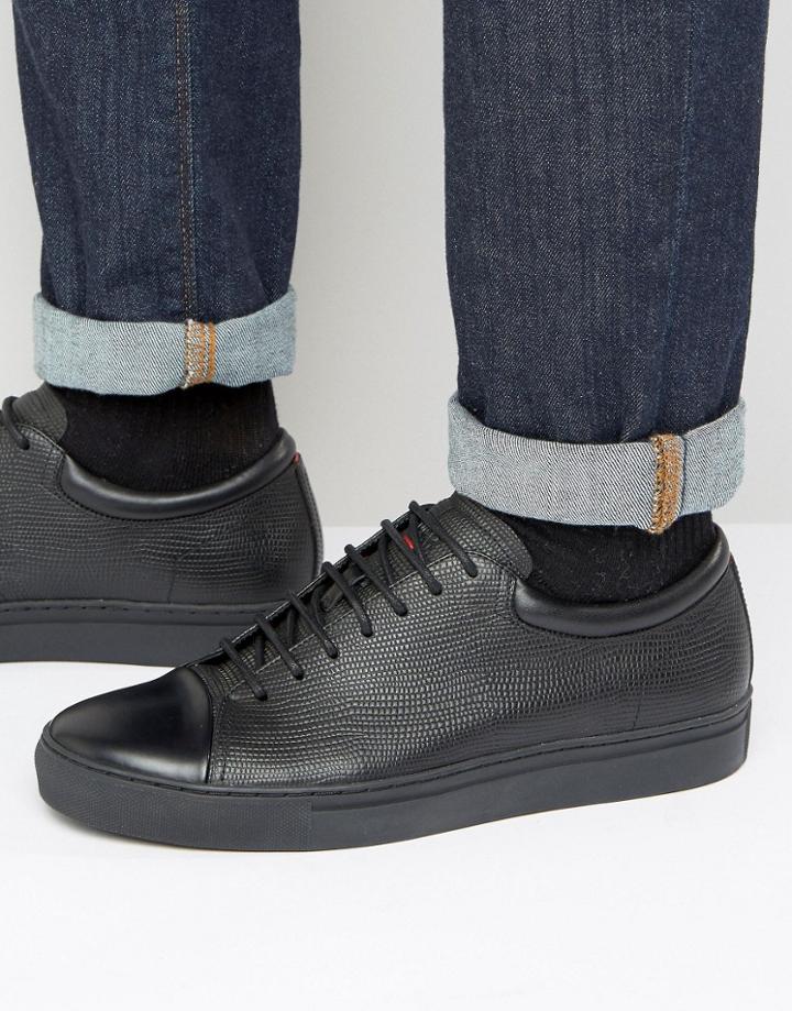 Hugo By Hugo Boss Snake Toe Cap Sneakers - Black