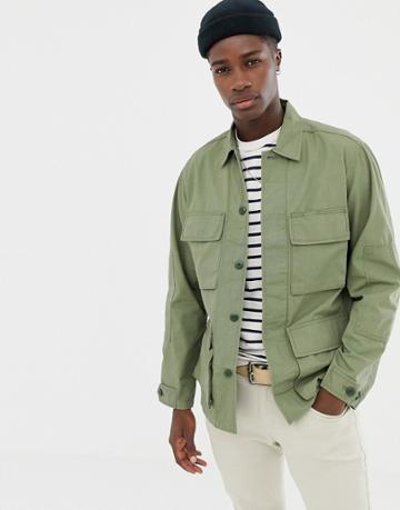 J.crew Mercantile Utility Jacket In Green - Tan
