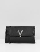 Valentino By Mario Valentino Foldover Clutch Bag In Black - Black