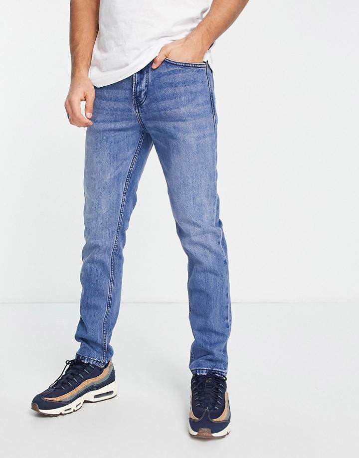 Pull & Bear Loose Straight Fit Jeans In Light Blue