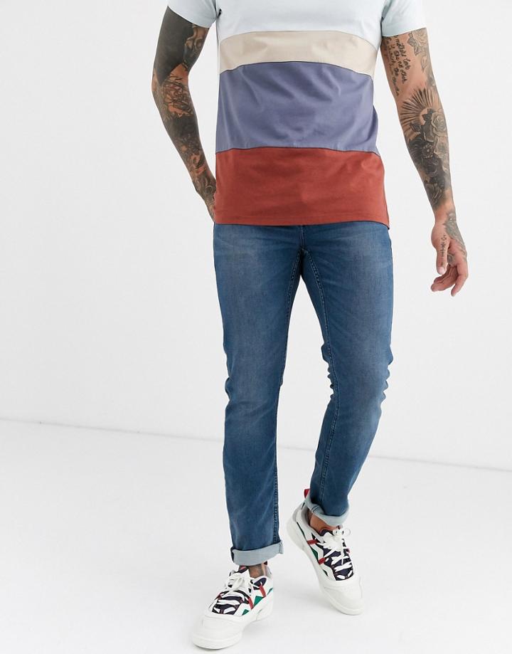 Only & Sons Slim Fit Sweat Jog Jeans In Washed Blue
