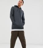 Asos Design Tall Longline Hoodie With Mock T-shirt Hem In Washed Black