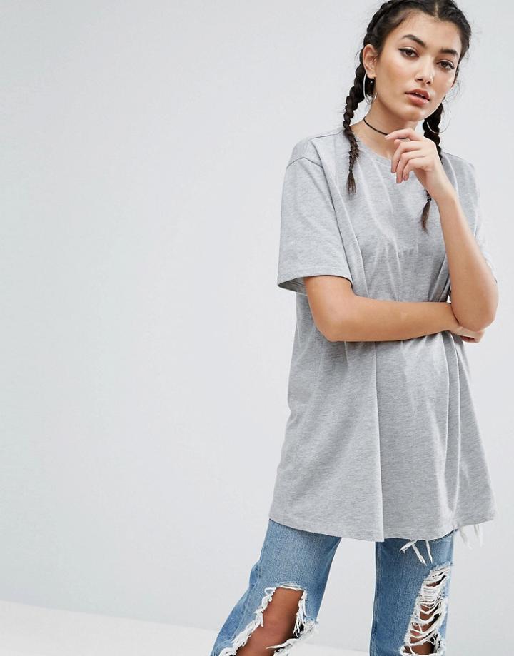 Asos Super Oversized Boyfriend T-shirt - Gray
