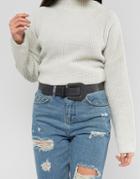 Asos Large Buckle Leather Western Waist And Hip Belt With Black Metalw