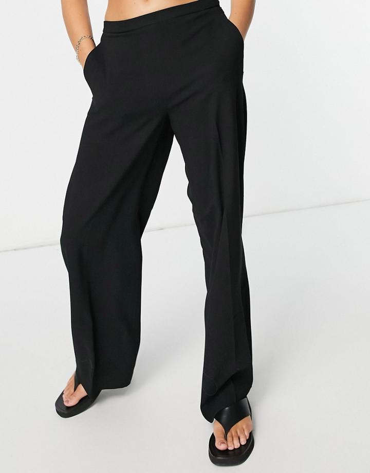Selected Femme Wide Leg Pants In Black