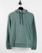 Calvin Klein Center Logo Hoodie In Green