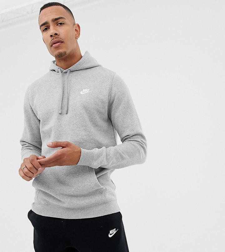 Nike Tall Club Hoodie In Gray