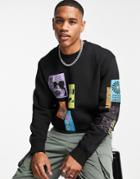 Topman Legacy Patch Print Sweatshirt In Black-green