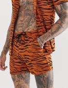 Another Influence Two-piece Tiger Animal Short - Brown