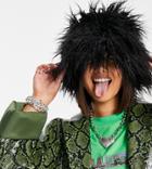 Collusion Unisex Extreme Faux Fur Bucket Hat In Black
