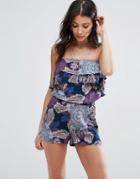 Vero Moda Bandeau Romper In Kaleidoscope Print - Multi