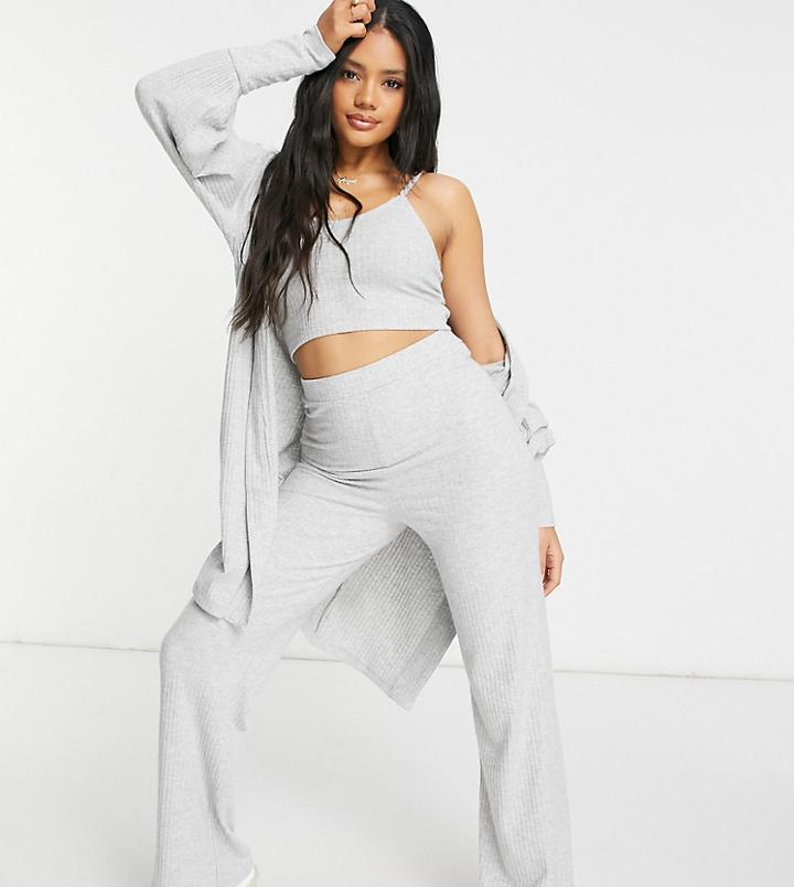 Asyou Lounge Longline Cardi In Gray Heather - Part Of A Set-grey