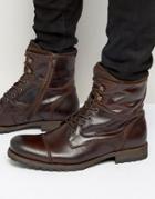 Aldo Lemond Leather Laceup Boots - Brown