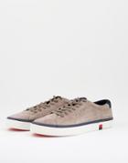 Tommy Hilfiger Corporate Modern Suede Sneakers In Stone-neutral