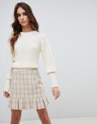 Fashion Union Sweater With Fitted Rib - Cream