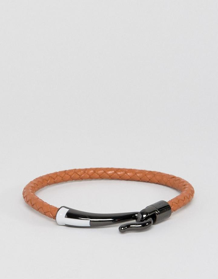 Ted Baker Leather Plaited Bracelet In Tan - Tan