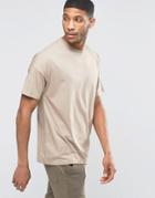 Asos Oversized T-shirt In Beige - Silver Mink