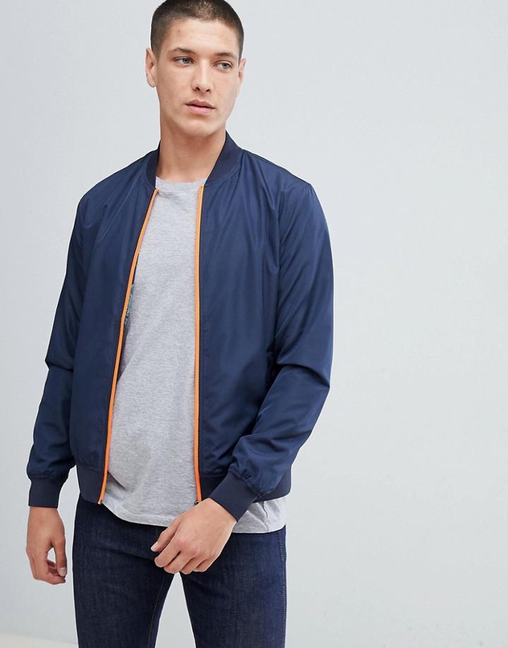 Jack & Jones Originals Lightweight Bomber Jacket - Navy