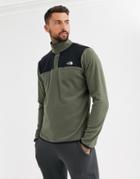 The North Face Tka Glacier Snap Neck Fleece In Khaki-green