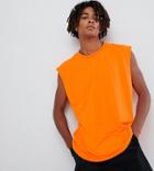 Reclaimed Vintage Oversized Neon Orange Tank - Orange