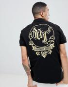 Versace Jeans Polo Shirt With Back Embroidery - Black