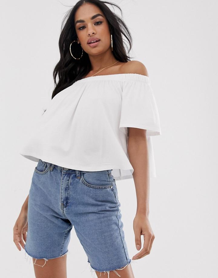 Asos Design Off Shoulder Swing Top In White