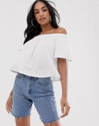 Asos Design Off Shoulder Swing Top In White