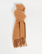 Boardmans Recycled Polyester Fringe Scarf In Camel-neutral