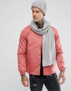 Hype Scarf In Gray Waffle Knit - Gray