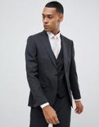 Moss London Skinny Suit Jacket In Charcoal-gray