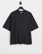 Topshop Boysie T-shirt In Charcoal-grey
