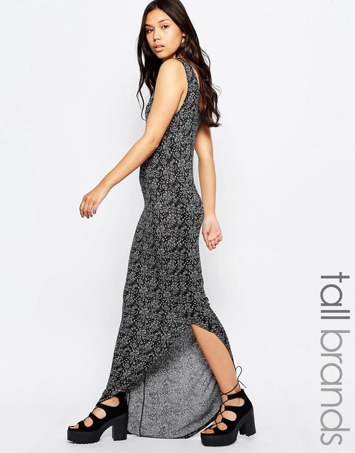 Noisy May Tall Asymmetric Maxi Dress - Gray Melange