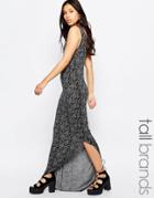 Noisy May Tall Asymmetric Maxi Dress - Gray Melange